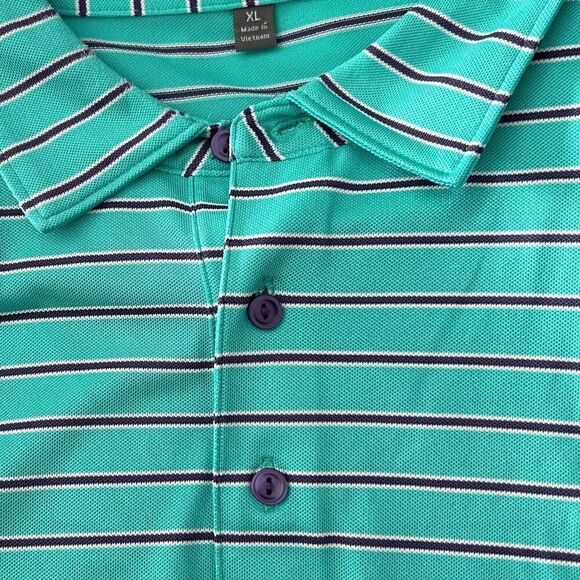 Peter Millar Turquoise Striped Summer Comfort 4 ACC 1929 Polo Shirt Size XL - Picture 3 of 9